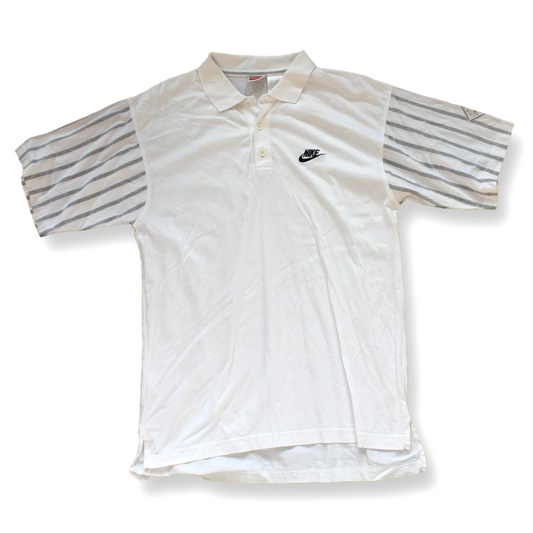 Nike F.I.T. Vintage Supreme Court RARE Tennis Polo White/Gray | Size M