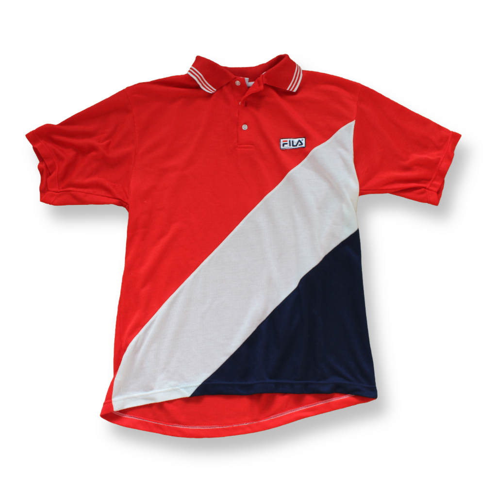 Black and red fila shirt sales