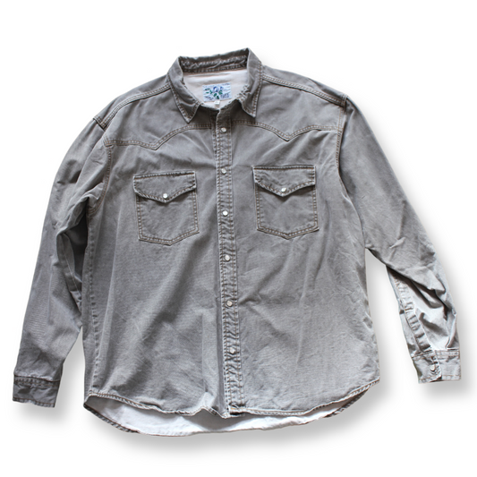 Blue Roses Denim Shirt | Size XL