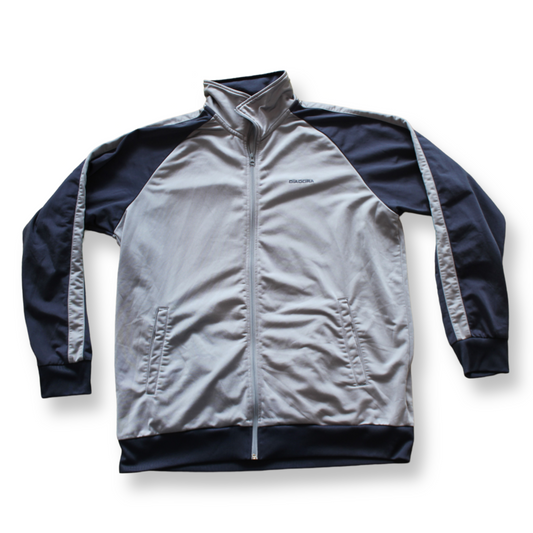 Diadora Vintage Track Jacket Grey/Dark Blue | Size XXL