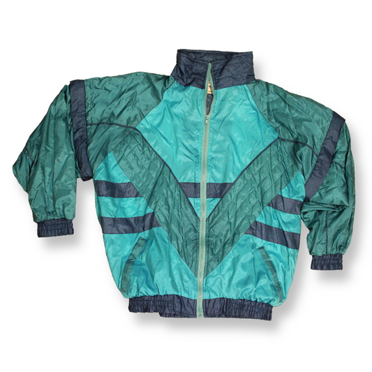 *Rare Vintage 80s Retro Windbreaker Ski-Jacket Green | Size S