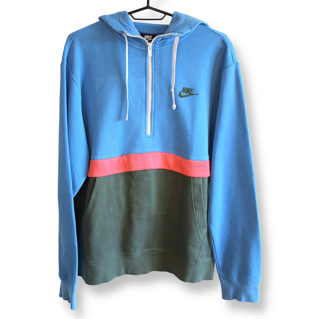 90s Retro Nike Colorblock Half Zip Hoodie | Size M