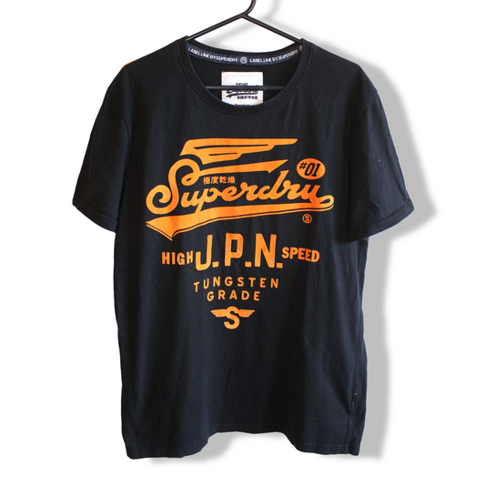 Superdry T-Shirt Black / Orange | Size M