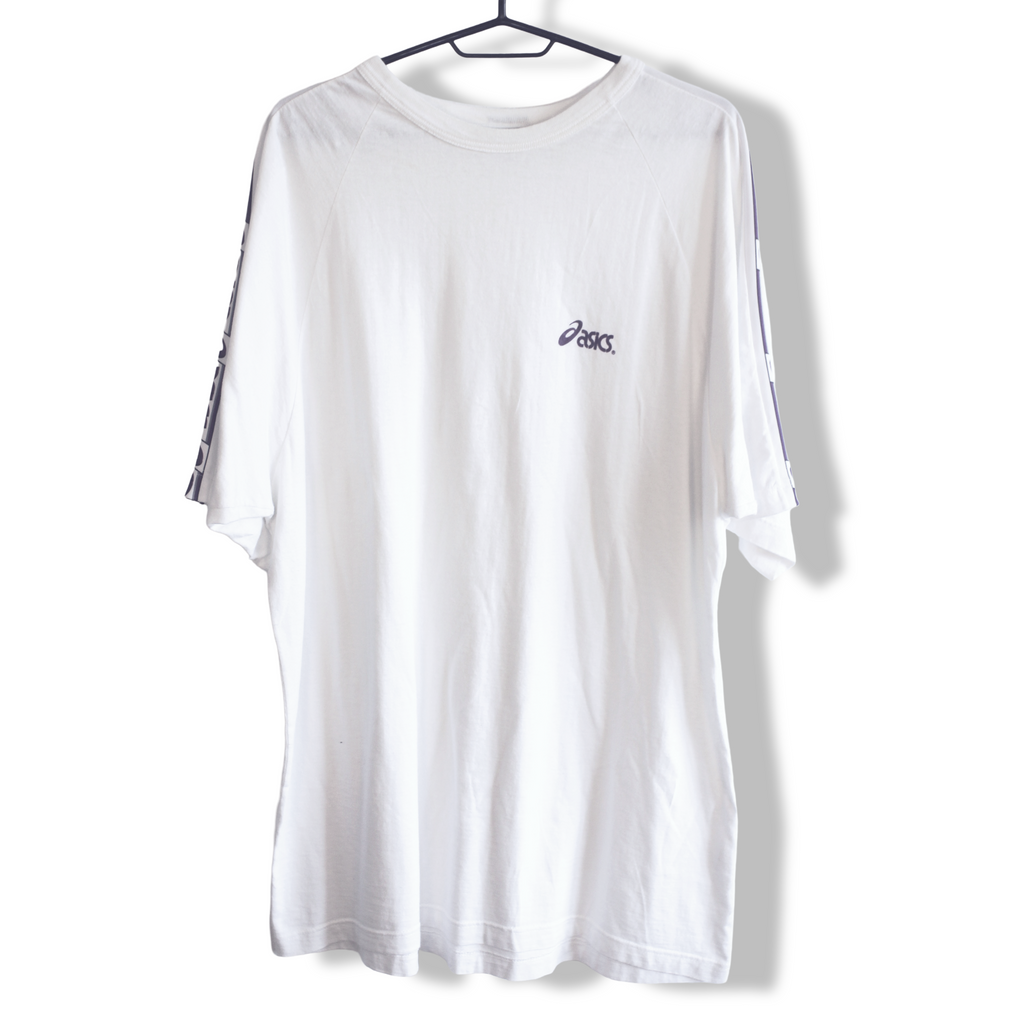 Asics Vintage T-Shirt White / Purple | Size XL
