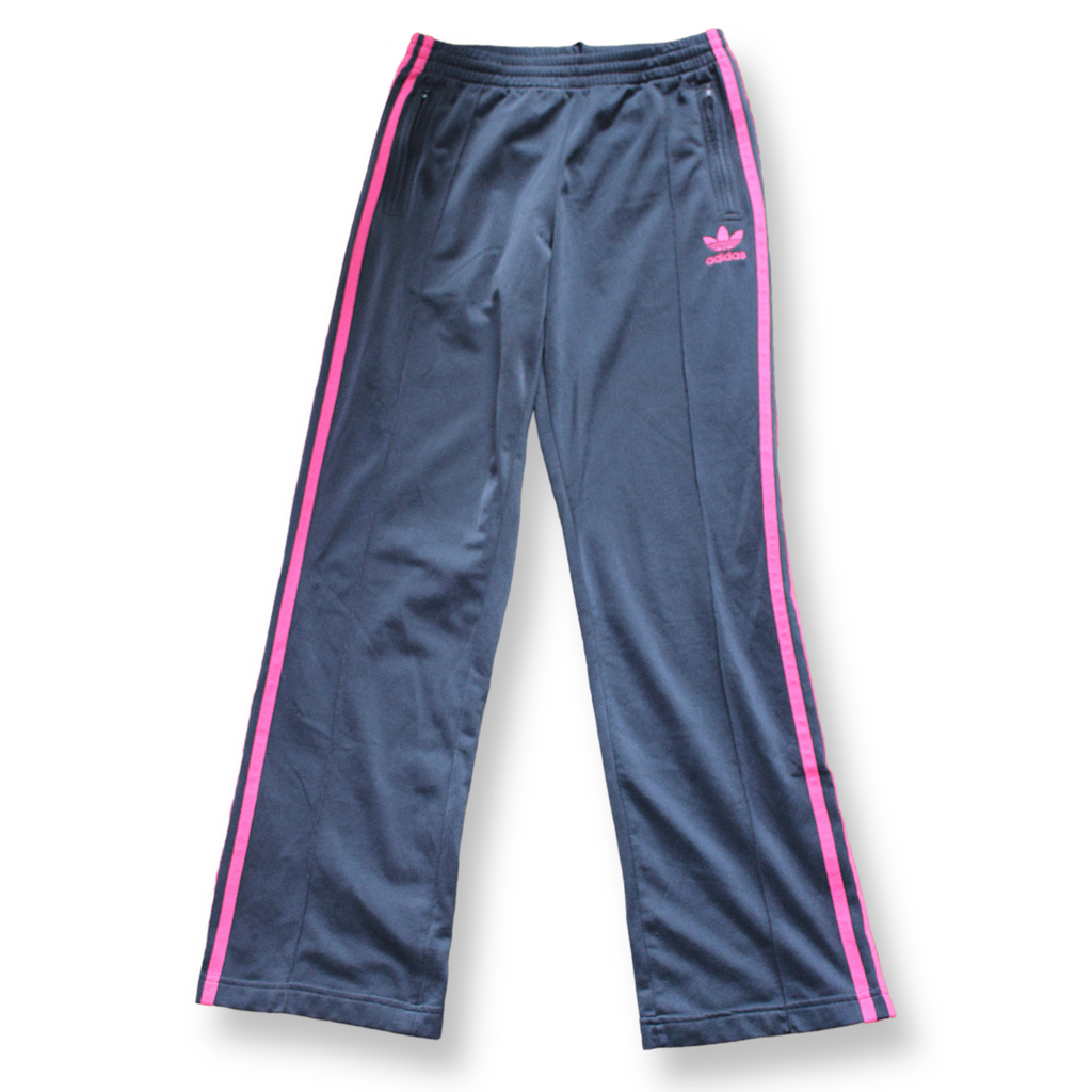Adidas Vintage Track Pants Dark Grey Pink Size S