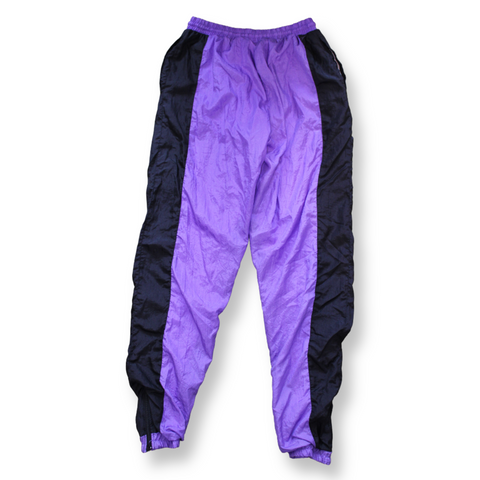 Rare Vintage Trackpants Shiny Purple/Black/Turquoise | Size S