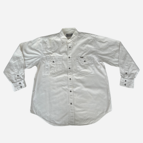 Lee Herren Jeans Langarm-Hemd weiß | Size M